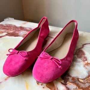 Ann Taylor Pink Suede Leather Slip On Flats Size 7 1/2
